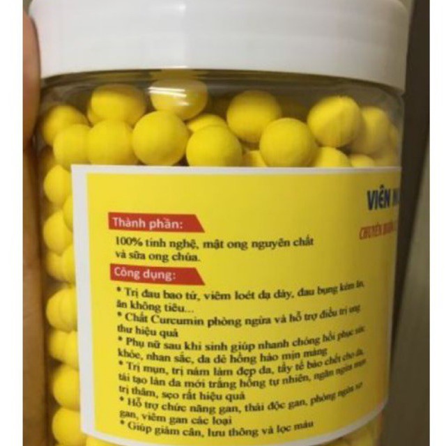 Viên tinh nghệ mật ong hộp 500g có đủ cn vsattp