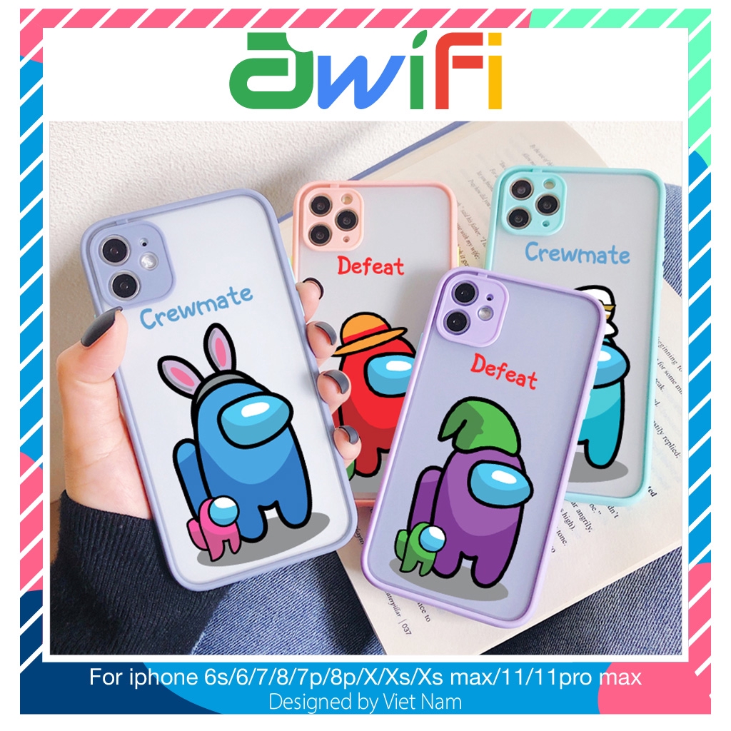 Ốp lưng iphone nhám Among us 6/6plus/6s/6s plus/7/7plus/8/8plus/x/xs/xs max/11/11 promax/12 /12 pro max -Awifi Case S1-7
