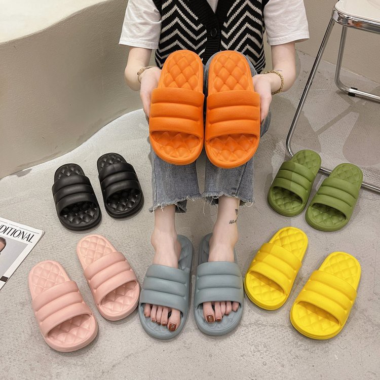 Caterpillar Candy Color Thick Bottom for Outdoors Slippers Thick Bottom Soft Bottom Indoor Bathroom Slippers Women's Sho