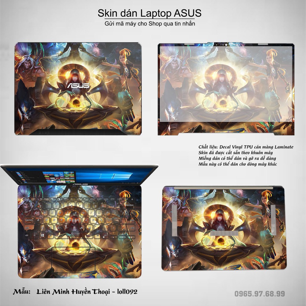 Skin dán Laptop Asus in hình Liên Minh Huyền Thoại nhiều mẫu 13 (inbox mã máy cho Shop)