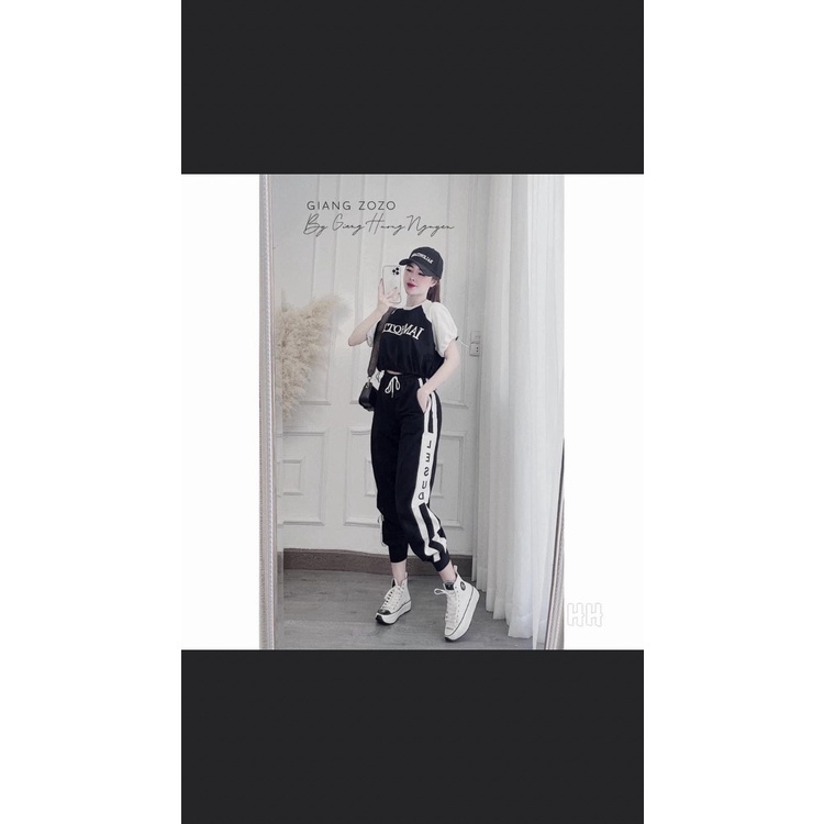 Quần jogger nữ thể thao hai gạch cá tính T198