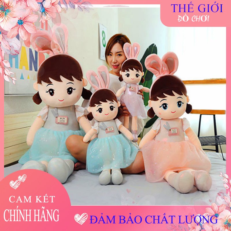 Gấu Bông Búp Bê Bella, Búp Bê Tai Thỏ Dễ Thương Sang Trọng Đáng Yêu Cho Bé