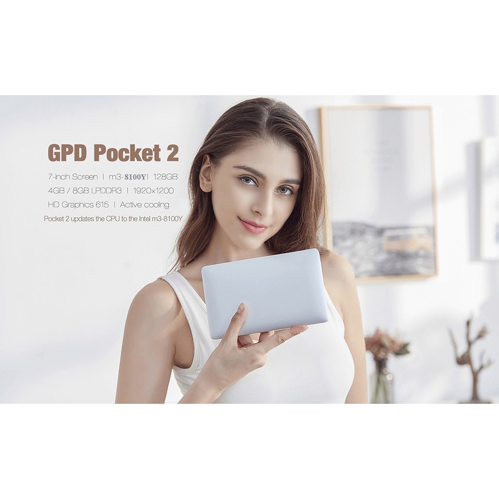 GPD Pocket 2 Mini PC laptop nhỏ gọn cấu hình cao chơi game mượt, chip M3-8100Y Ram 8GB SSD 128GB | BigBuy360 - bigbuy360.vn