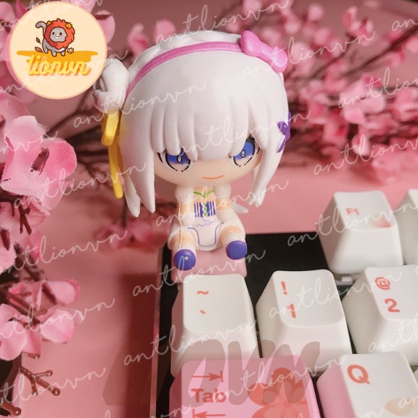 Keycap lẻ hình Nhân Vật Rem and Ram Anime RE:ZERO Chibi siêu dễ thương Lionvn