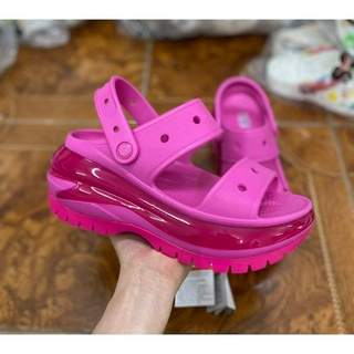 Dép sandal mega Crush bóng nam nữ model 2023, đế cao 8cm, tặng 10 charm ngẫu nhiên, Pb209