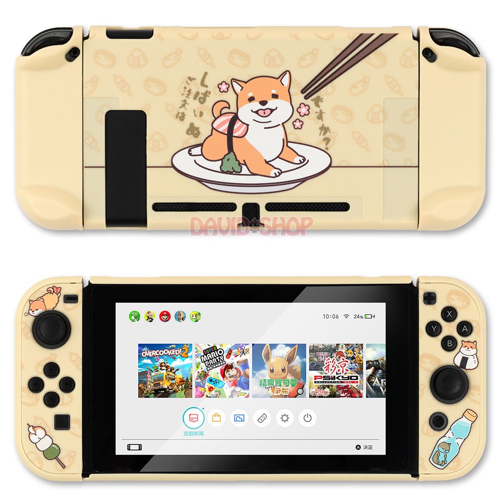 Ốp lưng + case Joy-Con cứng cao cấp chủ đề Cún Shiba Inu hãng Geekshare cho Nintendo Switch