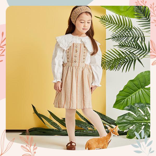 Váy yếm check bé gái