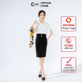 Chân váy ôm cạp cài 3 cúc CCHAT