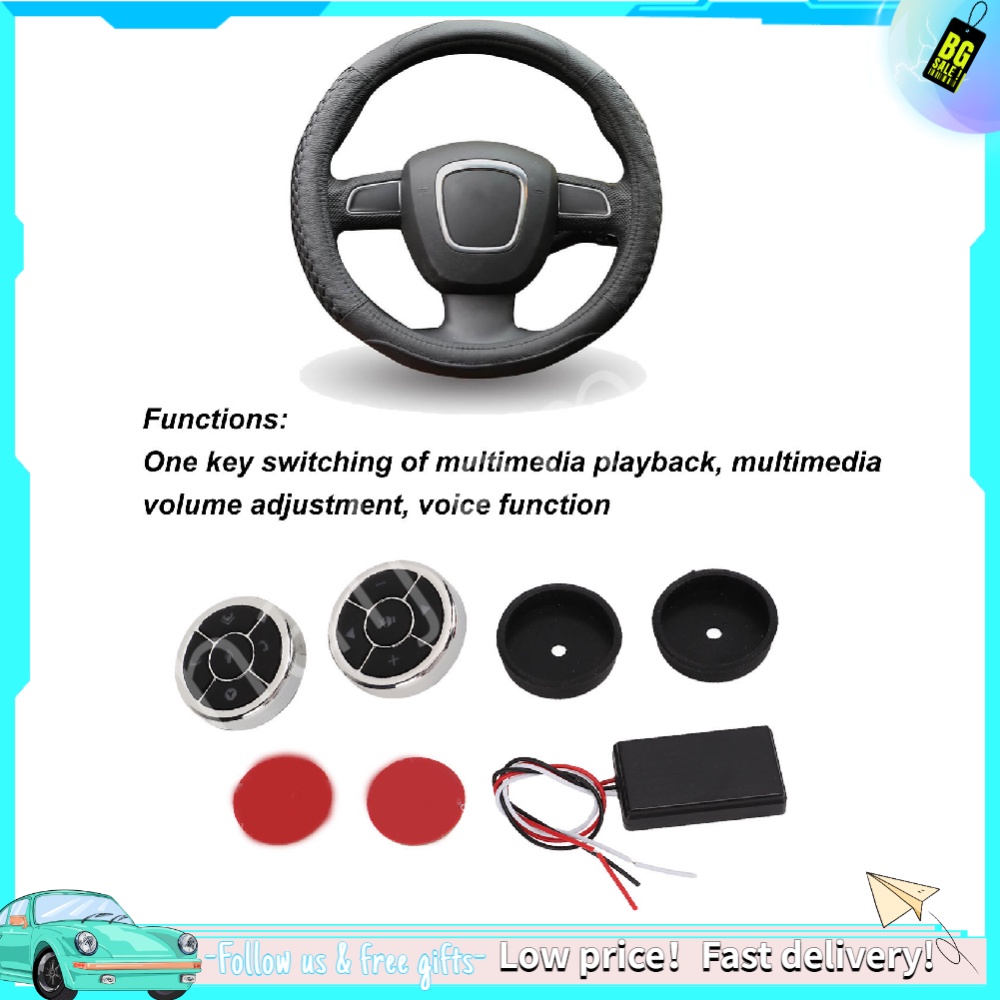 10 Keys Car Steering Wheel Control Button Volume Adjustment Handsfree Call Wireless Universal M