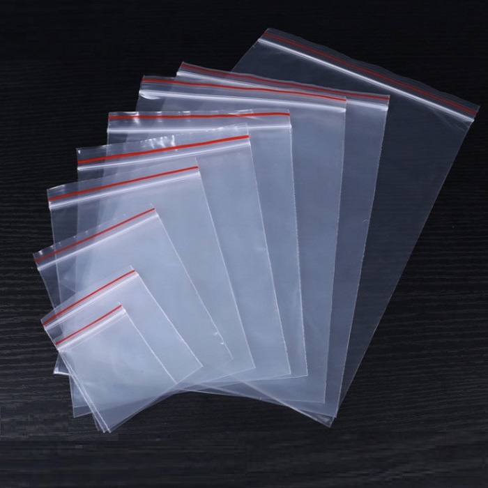 Túi Zip Chỉ Đỏ (1 Kg)  (Pe, Túi Lock, Viền Đỏ) Bao Bì Đựng Thực Phẩm, Bột, Đóng Hàng.