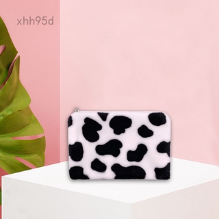 Ví Đựng Tiền Xu Hình Bò Sữa Bằng Lông Nhung Dễ Thương Xinh Xắn