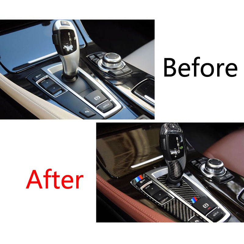 Miếng Dán Trang Trí Hộp Số Xe Hơi bmw f01 f10 f07 f25 f26 5 7 series x3 x4 Bằng Sợi carbon