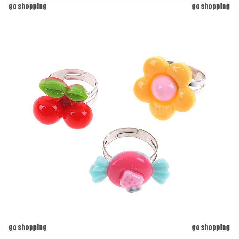 {go shopping}10Pcs Adjustable cartoon rings party favors kids toy