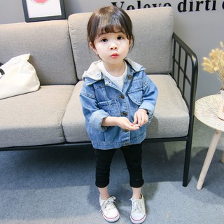Áo khoác jean phối mũ nỉ bé trai, bé gái.