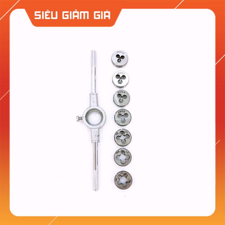 Bộ taro ren ngoài tay quay và 7 chi tiết tạo ren M3-M12 cao cấp đa năng