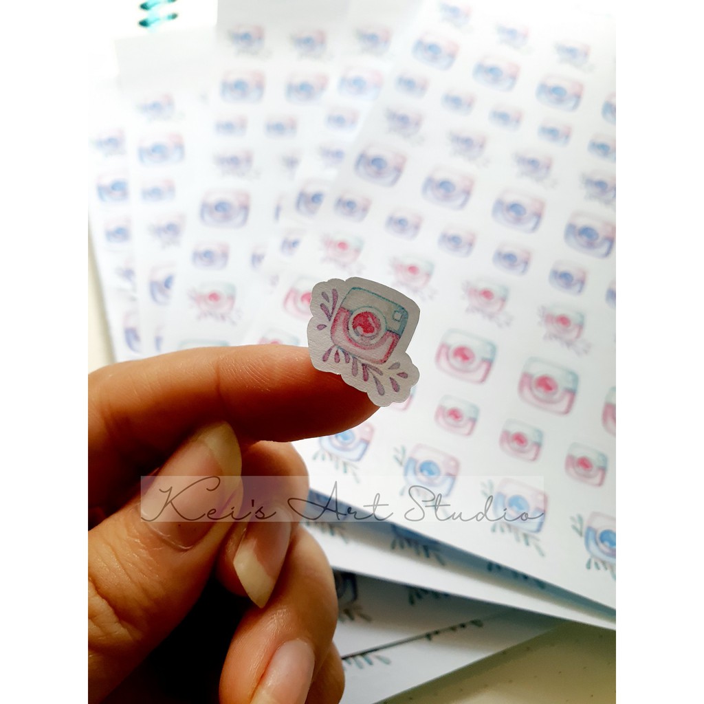 Tờ sticker giấy hình icon instagram vẽ màu nước xinh xắn dễ thương cá tính