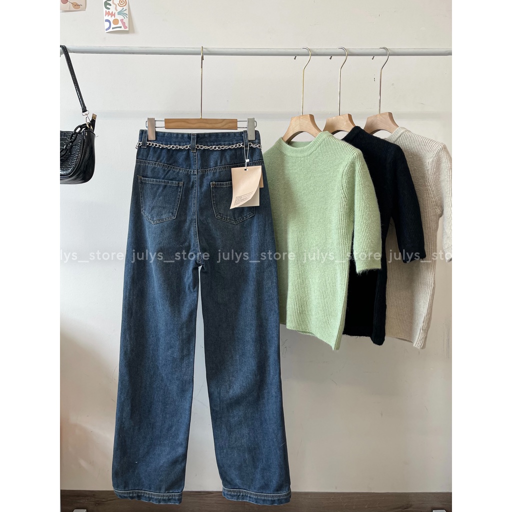 Quần jeans ống suông dây xích 6729 (ảnh thật kèm video)