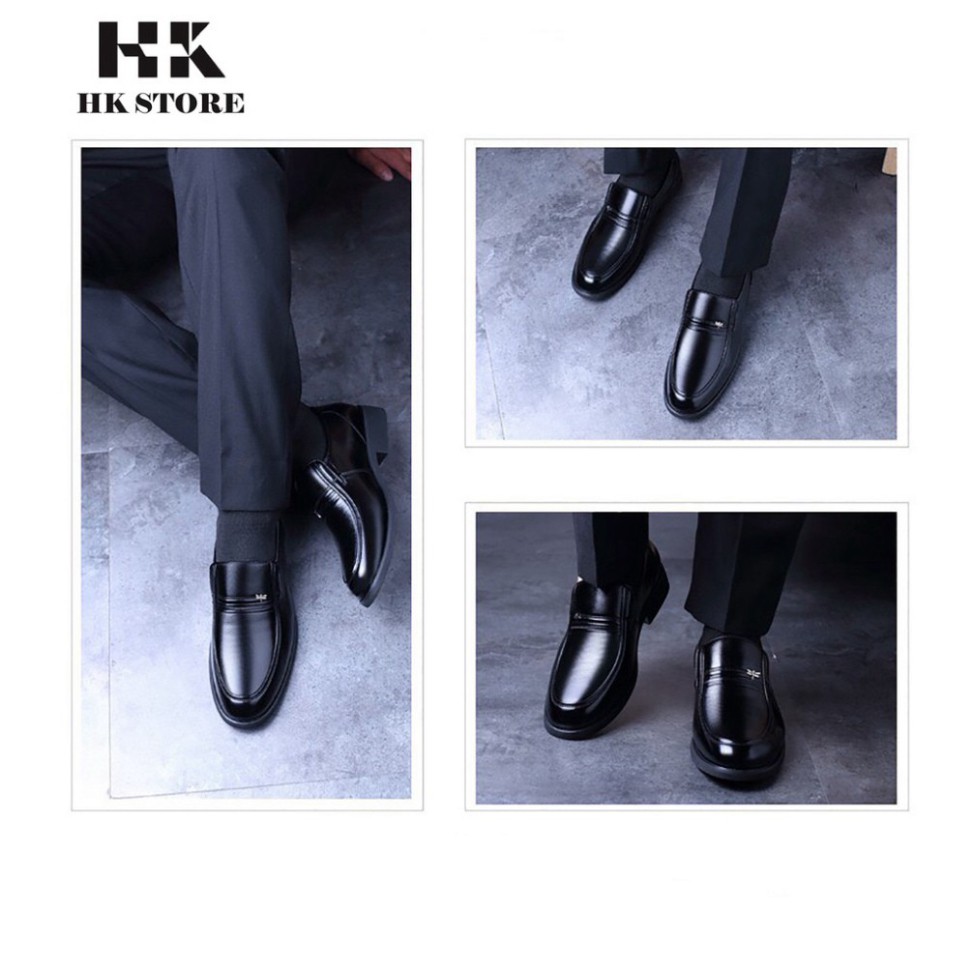 GIÀY DA NAM TRUNG NIÊN  💖 HK.STORE💖 da bò xịn hàng đẹp tăng chiều cao thêm 6cm kết hợp quần áo siêu đẹp