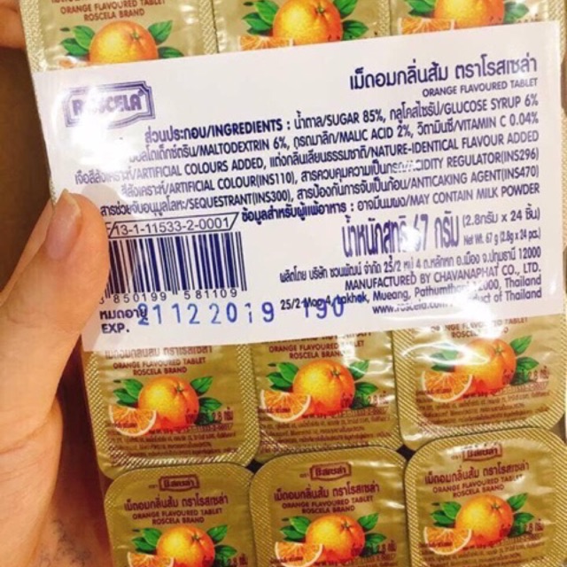 Kẹo C Thái Lan 18k/vỉ