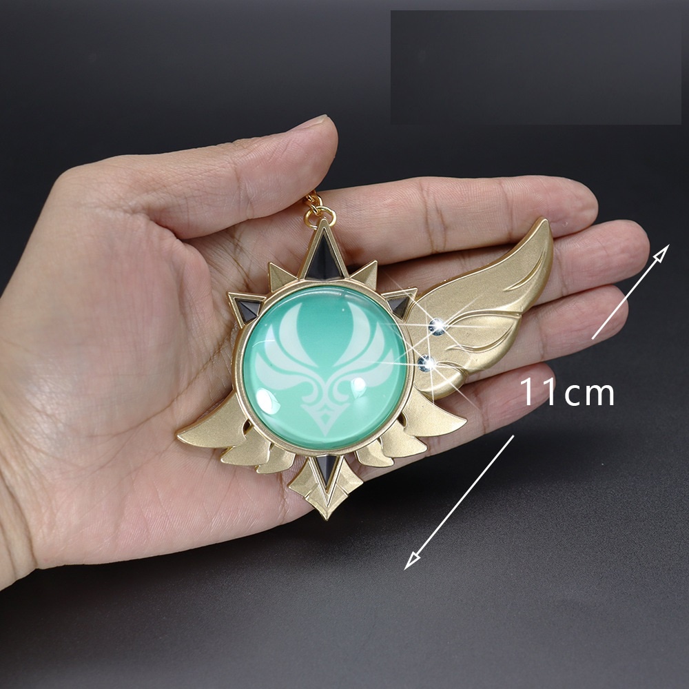 Móc khóa Vision Genshin Impact vision hệ phong hệ băng eula Venti Vision yae chuông gió vison