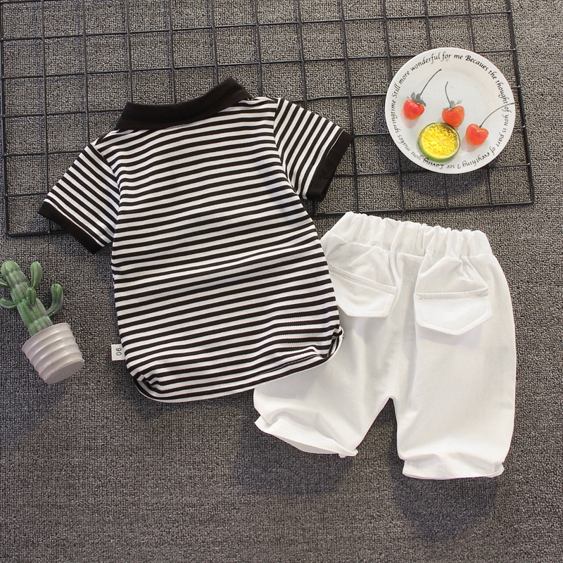 Set Đồ Mùa Hè 2 Món Gồm Áo Thun Cotton In Họa Tiết Hoạt Hình + Quần Dài Cho Bé