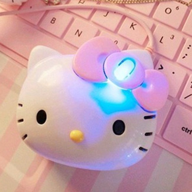 Chuột Quang Có Dây Hình Mèo Hello Kitty Dành Cho Pc Laptop