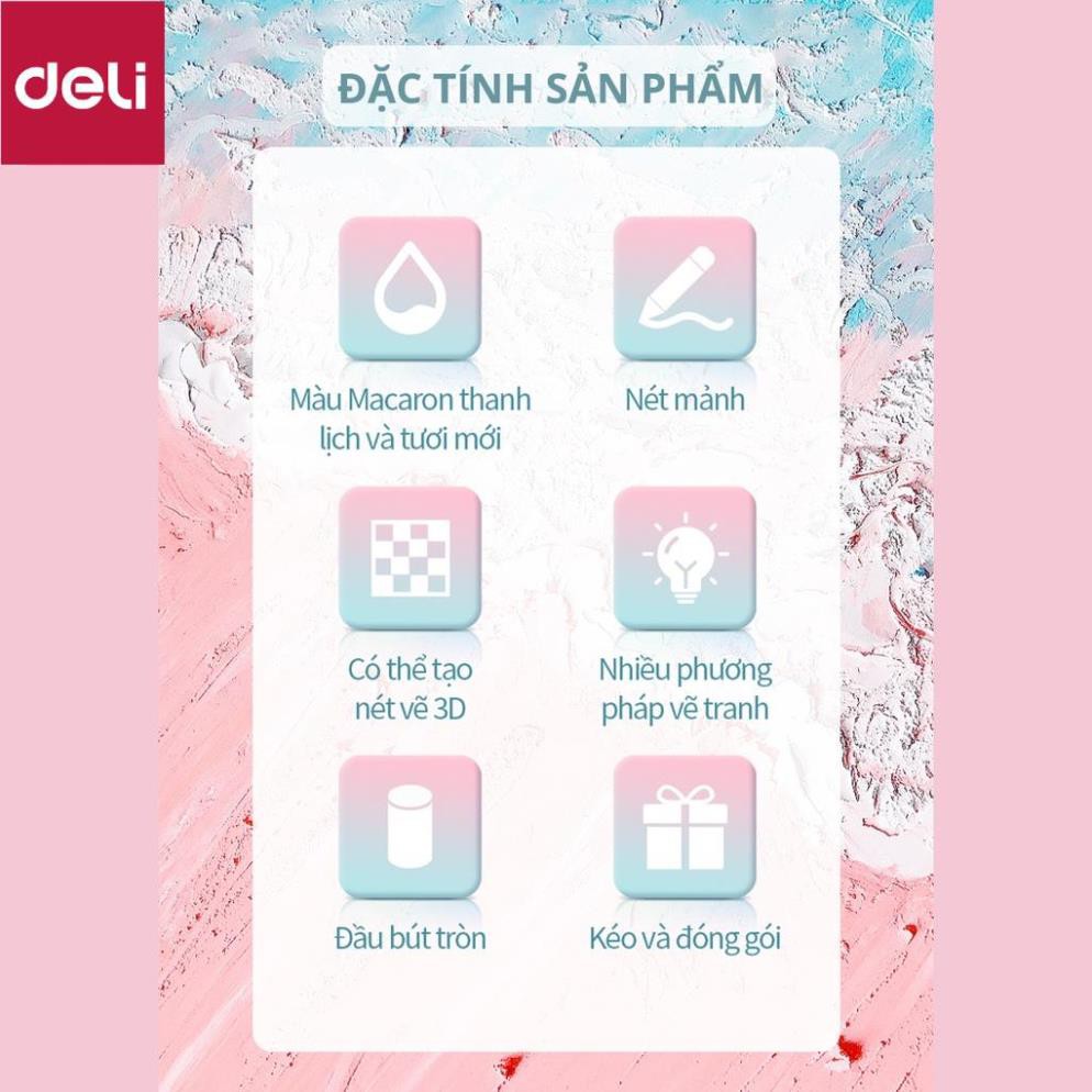 Bút sáp dầu chuyên dụng Deli - 24 Màu - 72131 [Deli]