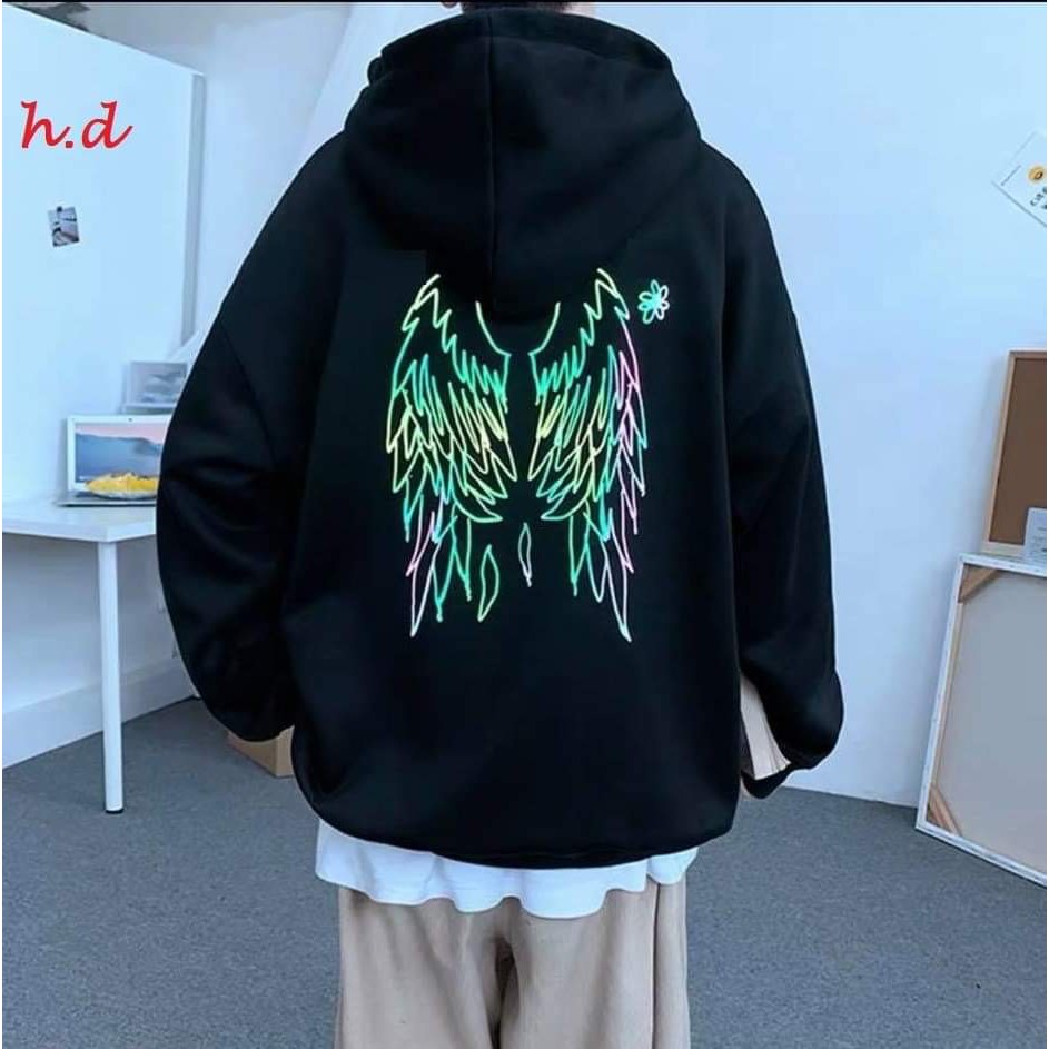Áo hoodie hoa cánh chim phản quang 7 màu HDA1120