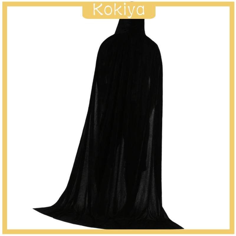 Áo choàng nhung đen dáng dài 150cm có mũ trùm dùng để hóa trang Halloween
 | BigBuy360 - bigbuy360.vn