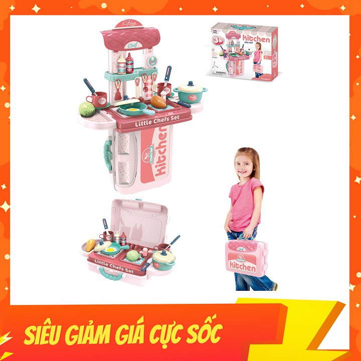 Đồ Chơi Vali Nấu Ăn 3 in 1 Cho Bé Kích Thước Lớn, Chi Tiết Sắc Sảo Đa Dạng, Thiết Kế Đẹp Mắt Cao Cấp