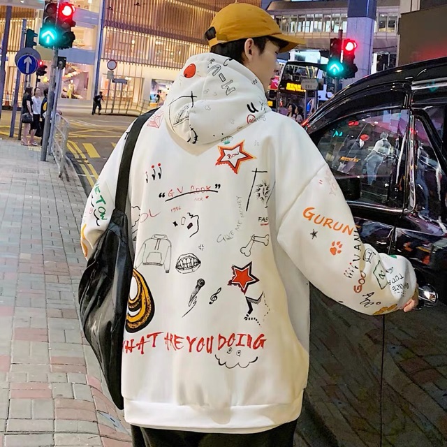 Áo hoodie nỉ bông hoạ tiết cute unisex H5 | BigBuy360 - bigbuy360.vn