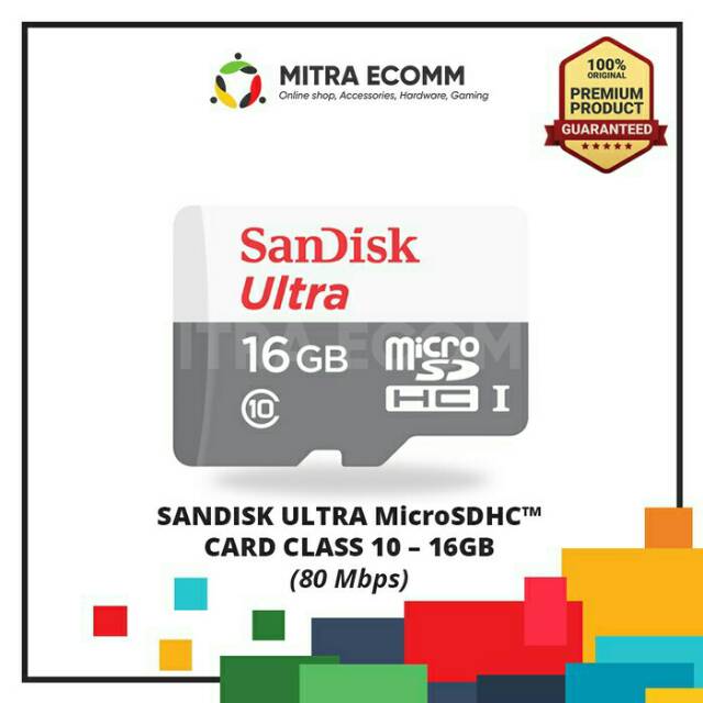 Bộ Chuyển Đổi Sandisk Microsd 16gb 80mbps Không Có Đầu Đọc Thẻ Nhớ Micro Sd Class 10