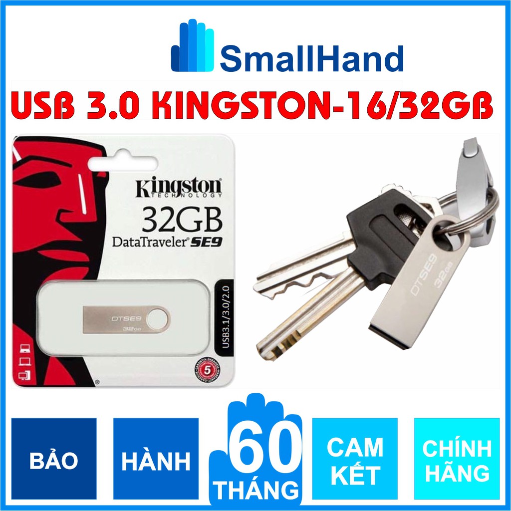 USB 3.0 Kingston 32GB/16G - DataTraveler SE9 – Vỏ thép nguyên khối – CHÍNH HÃNG – Bảo hành 5 năm | BigBuy360 - bigbuy360.vn