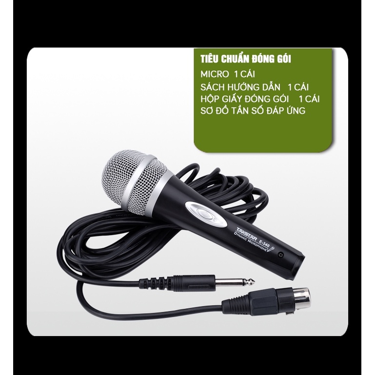 Mic Hát Karaoke Có Dây Takstar E-340 Cao Cấp,Lọc Ồn, Chống Nhiễu, Độ Nhạy Cao, Nhỏ Gọn, Chính Hãng Giá Rẻ Bảo Hành 1 Năm