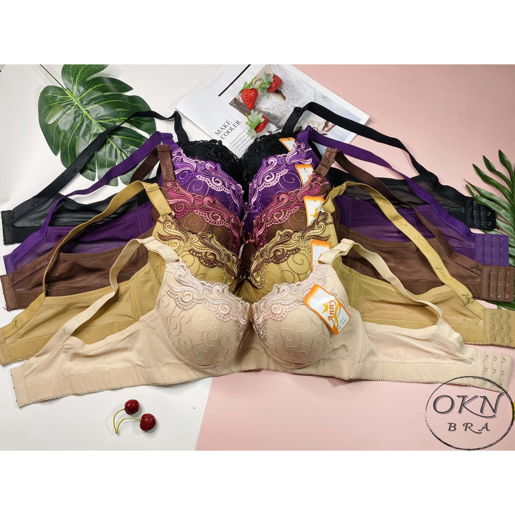 Áo ngực bản to BIGSIZE 0777 Anny - Cup C ôm hết quả siêu to không bị tràn bản to gọn lưng nhập Thái Lan