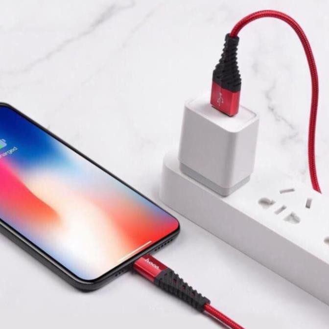 [Chính Hãng Hoco] Cáp sạc X38 chống đứt, hỗ trợ sạc nhanh chân lightning, Micro Usb, Type C