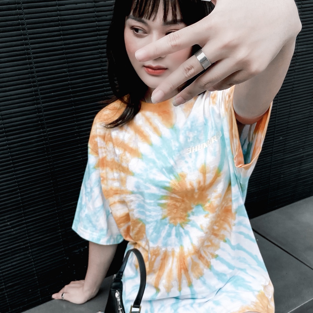 ÁO THUN 3HUNDRED TIE DYE MÀU CAM BẠC HÀ