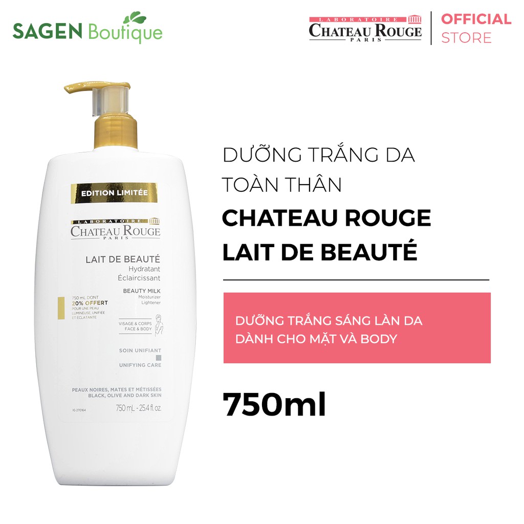 Sữa Dưỡng Thể Chateau Rouge LAIT DE BEAUTE SOIN UNIFIANT 750ml