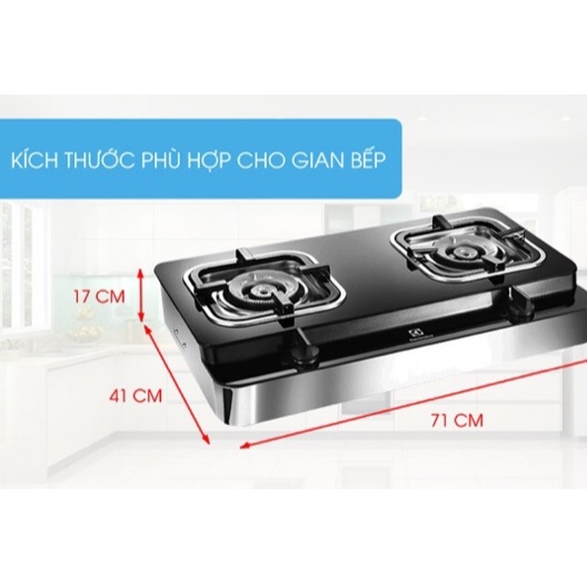 Bếp gas đôi Electrolux ETG729GKTR MỚI 100%,Tặng dây gas,Tiện ích Đầu hâm, Ngắt gas tự động-BH 24 tháng