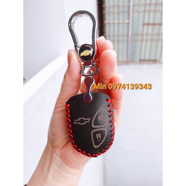 Spark Bao da chìa khóa Chevrolet spark bằng da bò thật, kèm tặng móc khóa, khắc tên free