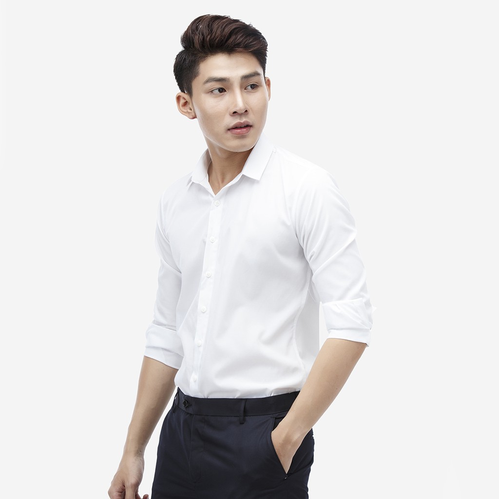 (COMBO X2) Áo sơ mi nam trắng dài tay vs Quần âu nam đen công sở | BigBuy360 - bigbuy360.vn