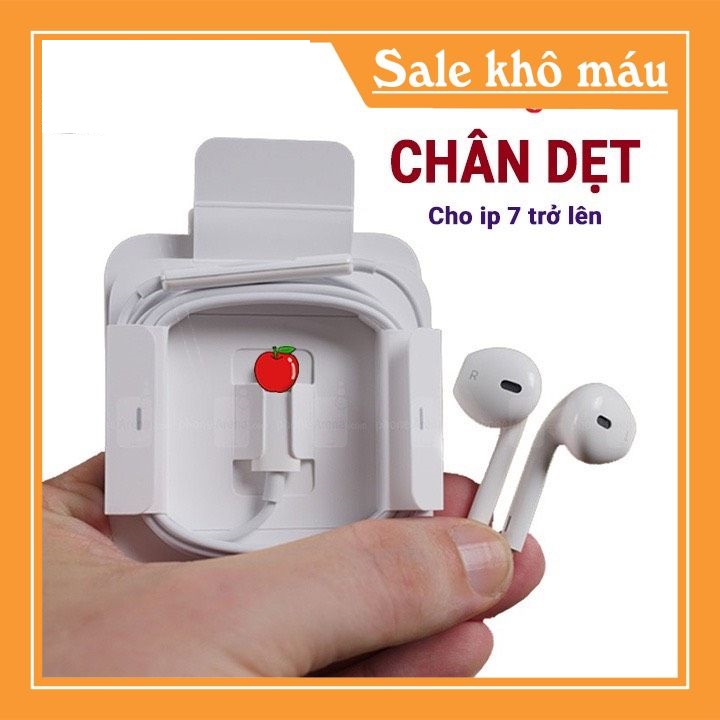 Tai Nghe nhét tai dành cho điện thoại từ táo 7 trở lên Bass Ấm| Dây Dẻo| Chất Lượng Cao| Không Cần Kết Nối Bluetooth