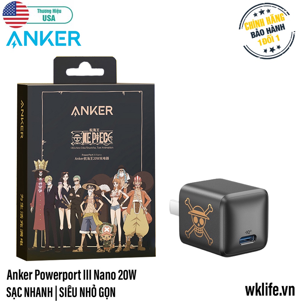Củ Sạc Nhanh 20W Anker Powerport III Nano One Piece Luffy Bảo Hành 12T