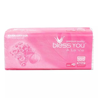 Khăn giấy lụa bless you à la vie gói 250 tờ 2 lớp