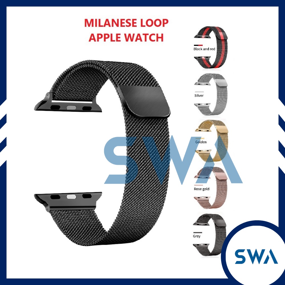 Dây milanese loop thép lưới chất liệu thép không gỉ đủ màu Apple watch series 1 2 3 4 5 6 7 SE