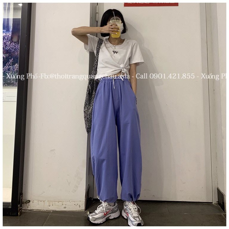 (Hàng Nhập) Quần Jogger quần ống rộng ulzzang Hàn quốc nỉ thun co giãn siêu thoải mái