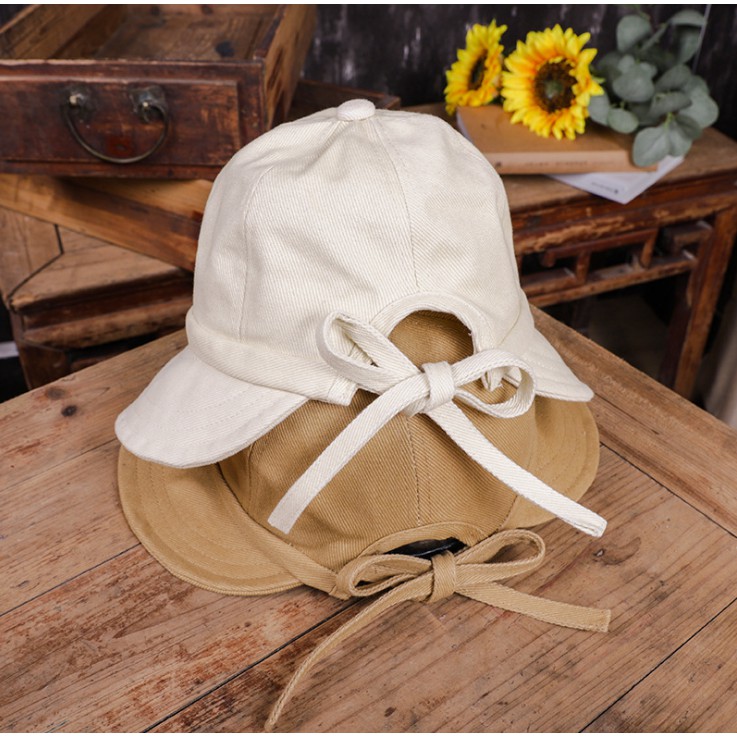 Cute hat Korean fisherman hat wide-brimmed bow hat soft girl hat summer sun hat
