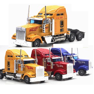 Xe đầu container bằng sắt mô hình tỉ lệ 1:42 có âm thanh và đèn đồ chơi trẻ em xe chạy đà