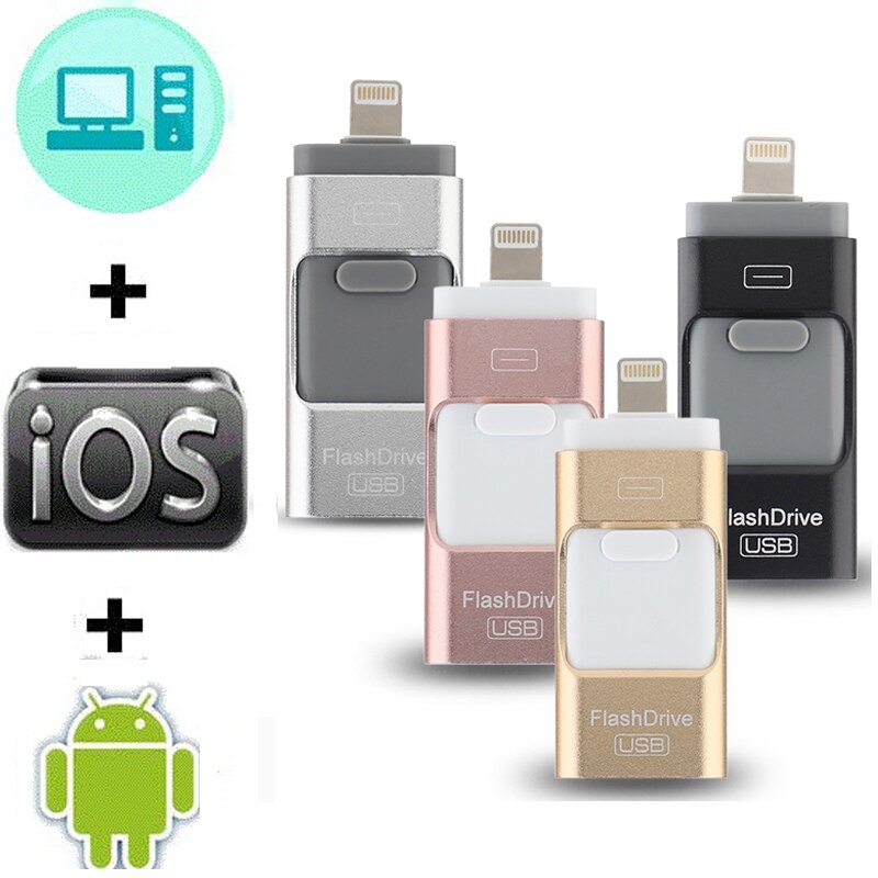 ♥ + MIỄN PHÍ + ♥ Dành Cho Iphone 6 6S Plus 5 5s Ipad Pen Drive Hd Memory Stick Đa Năng Di Động Otg M