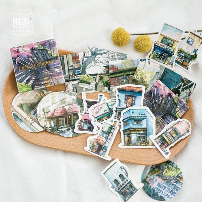 Set 45 sticker dán trang trí họa tiết xinh xắn E89